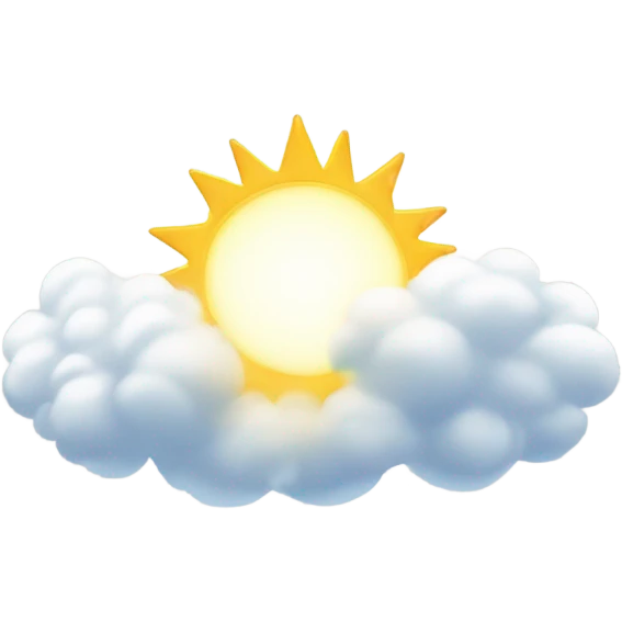 Sunbeam through a cloud emoji