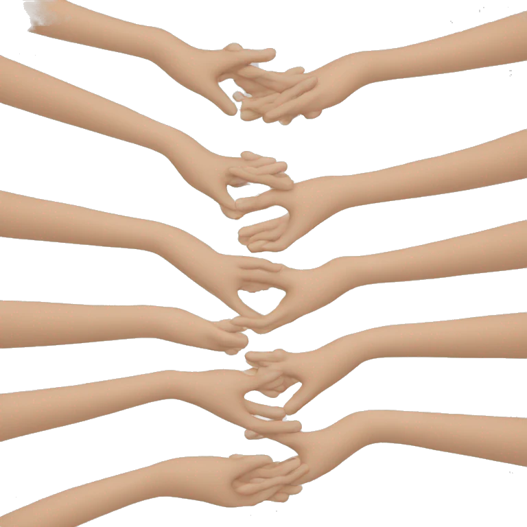 6 hands forming support emoji