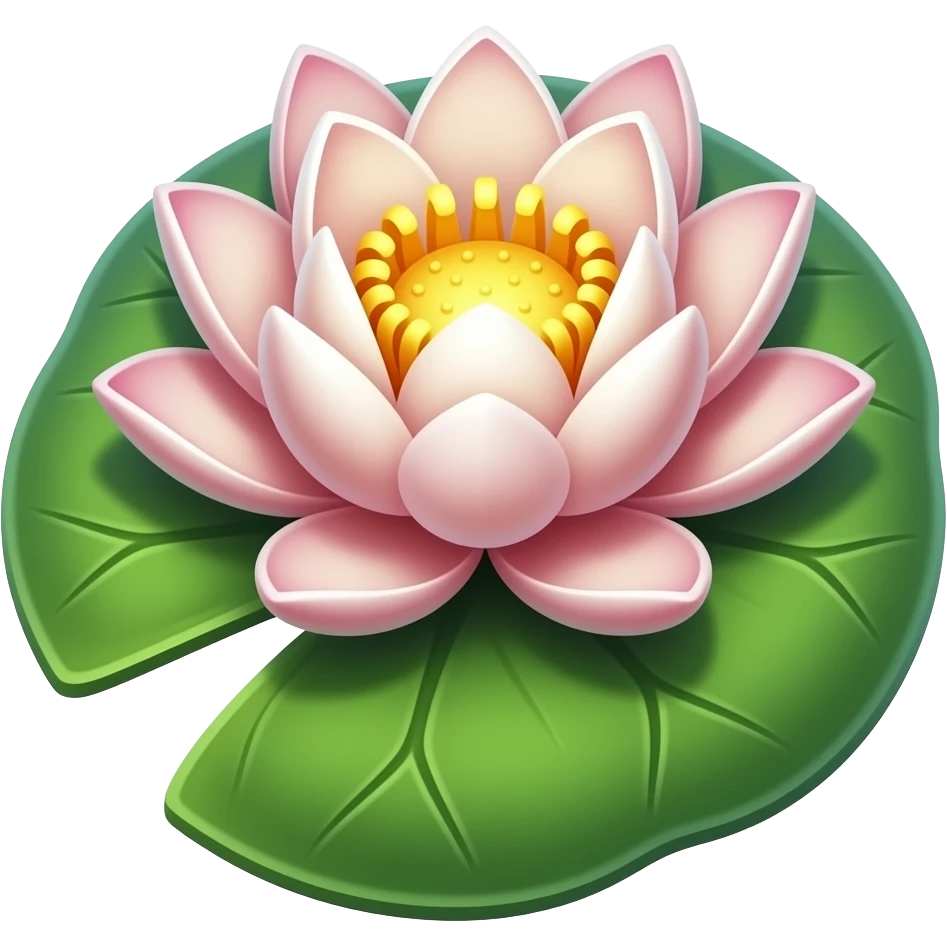 lilypad with magical lotus flowers emoji