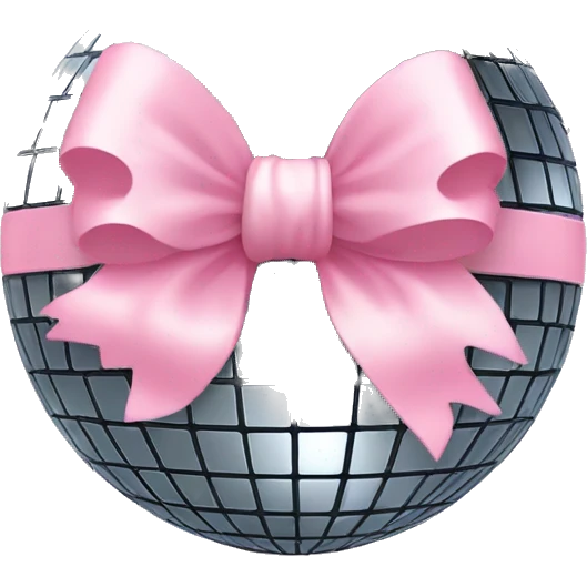 disco ball with a light pink bow on top of it  emoji