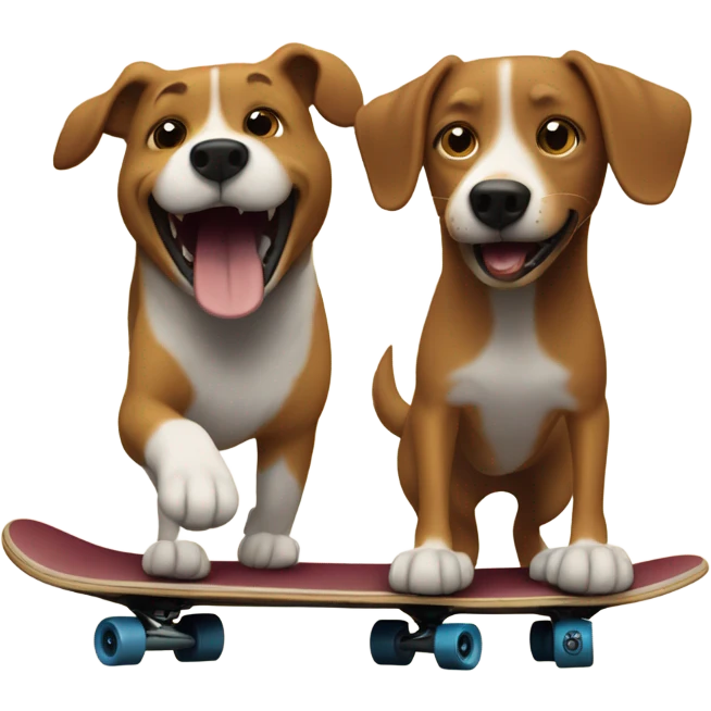 Jake, the dog and Rigby skateboarding ￼ emoji