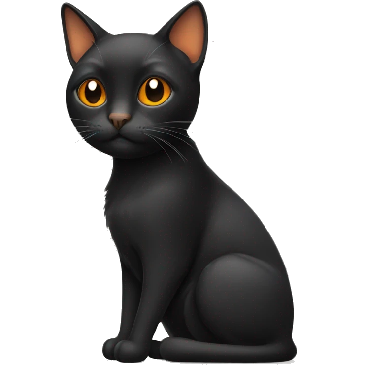 Black cat with orange stripe in her nose emoji