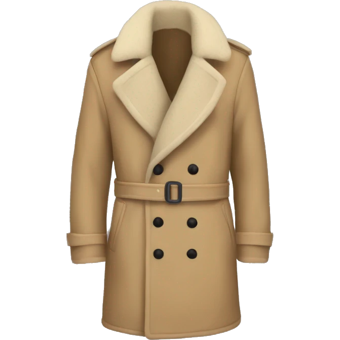 beige sherpa trench coat no person emoji