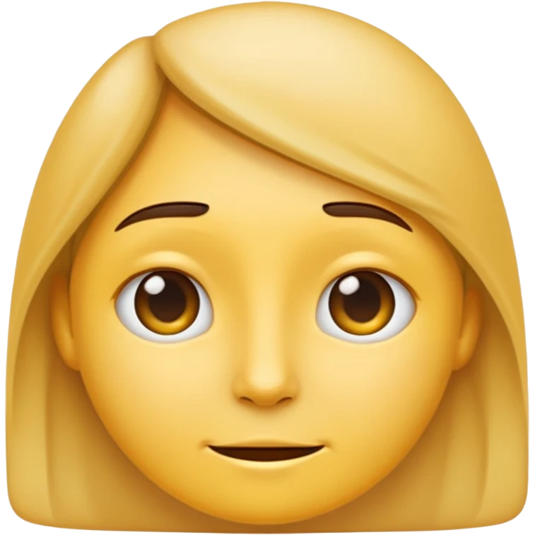 apple style emoji of a face with neutral expression, simplified features, smooth gradients, yellow skin tone, inspired by Apple emoji style, based on the reference photo emoji