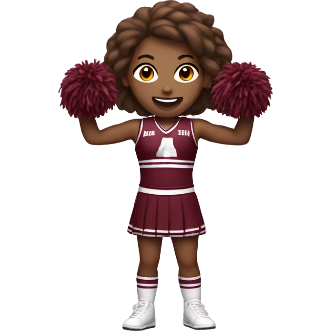 a cheerleader wearing maroon  emoji