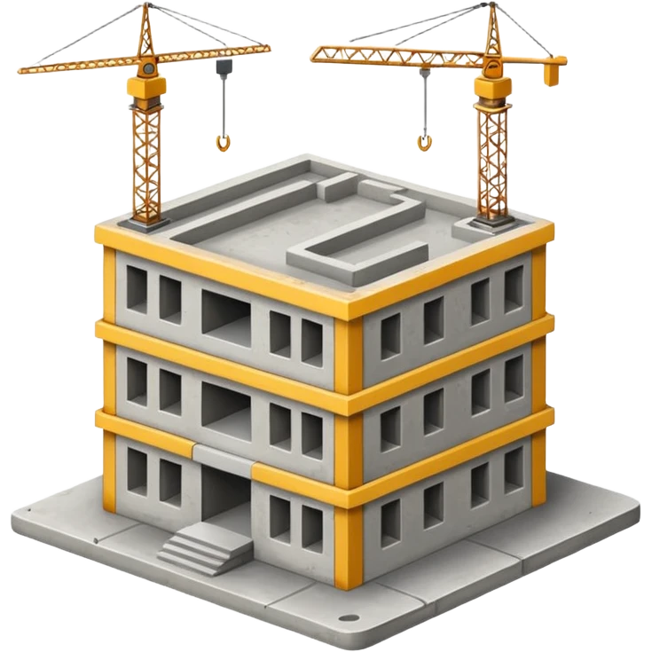 construction site with a partially completed building emoji style emoji