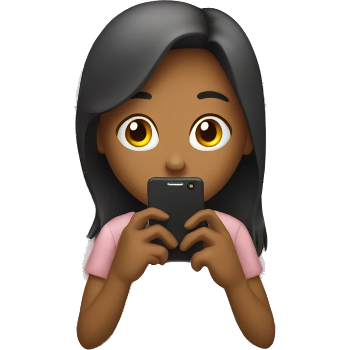 Girl on phone in bed  emoji