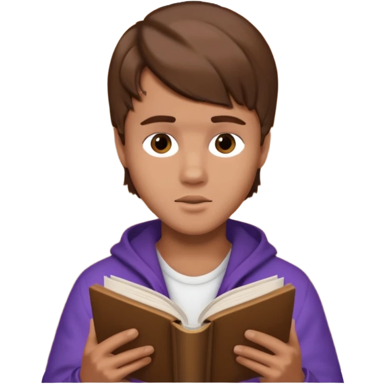 justin bieber is reading a book emoji