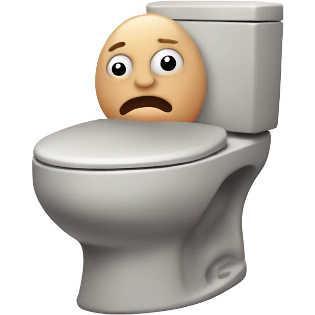 fat skibidi toilet with big brain emoji