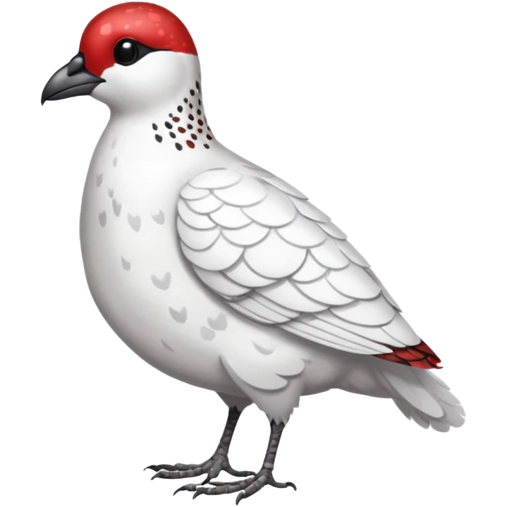 Rock Ptarmigan, full body, with red marking over eye emoji