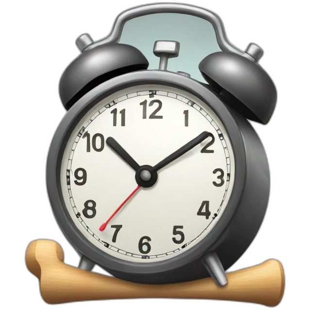 Alarm clock with a mallet emoji