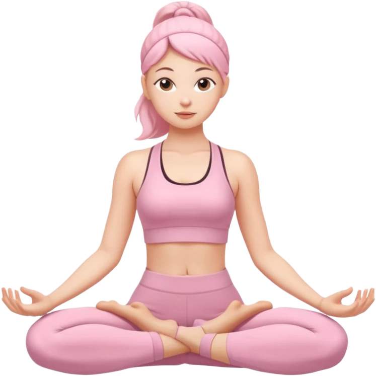 yoga girl in light pink outfit emoji