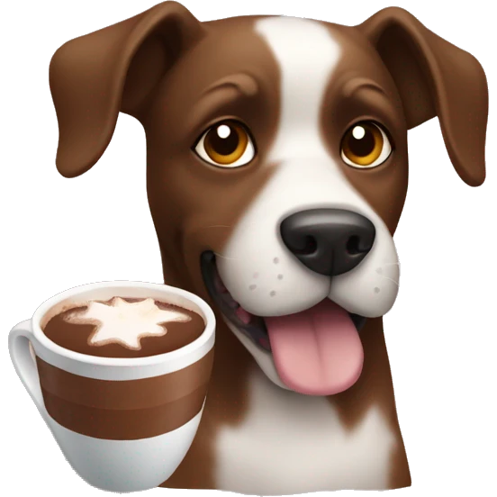 Dog with hot chocolate  emoji