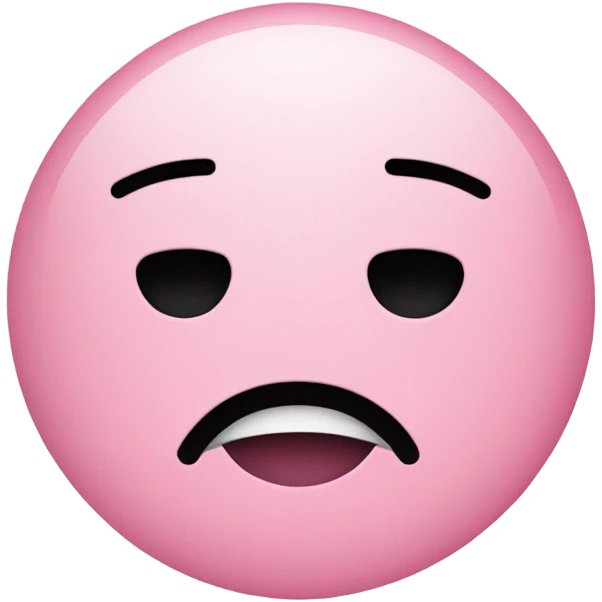 A pink circle is with 2 short black lines on it emoji