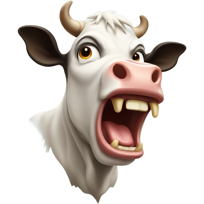 angry screaming cow  emoji