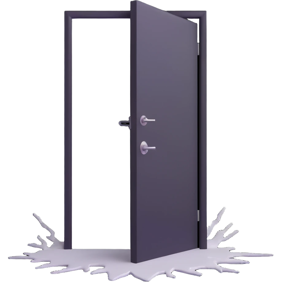 door being unlocked, intense white light pouring through the open crack emoji