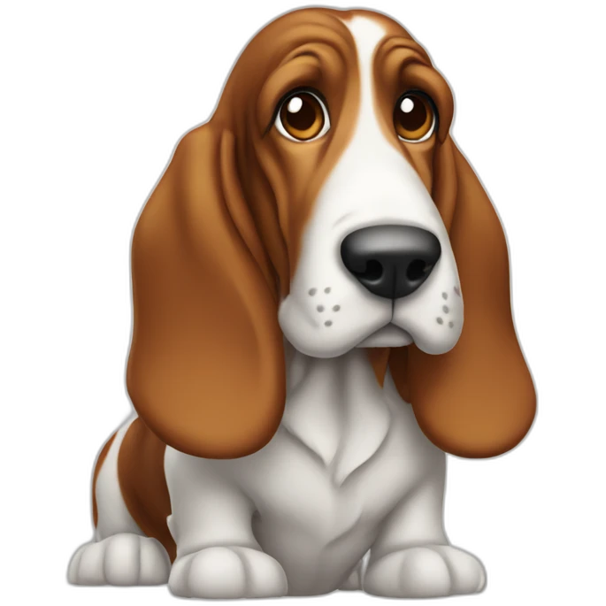 Dog basset hound full-standing emoji