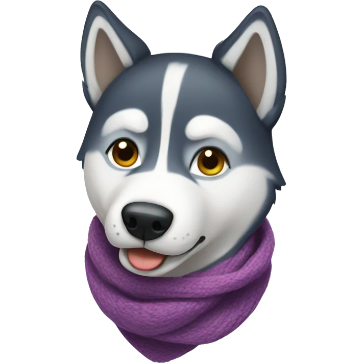 Husky wearing a scarf  emoji