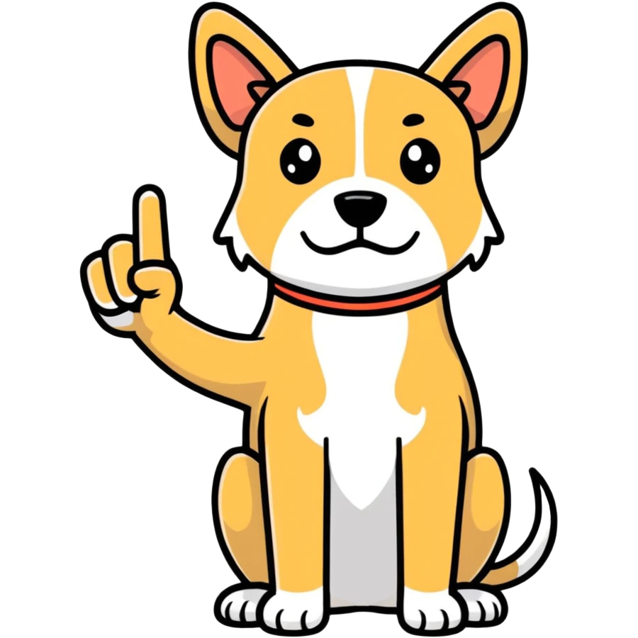 Dog with middle finger emoji