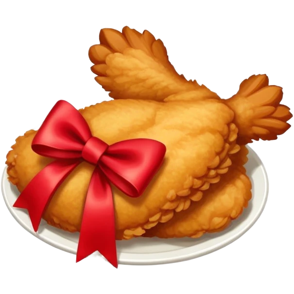 chicken tender with a bow on it emoji