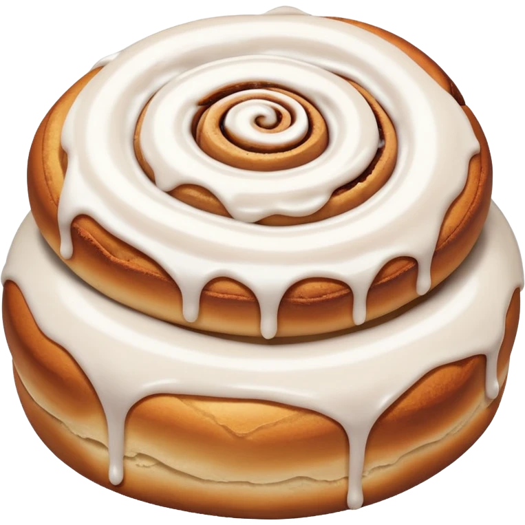 cinnamon roll with lots of icing emoji