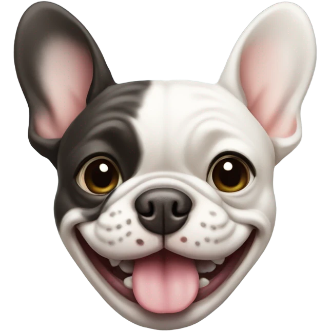 French bulldog smiling emoji