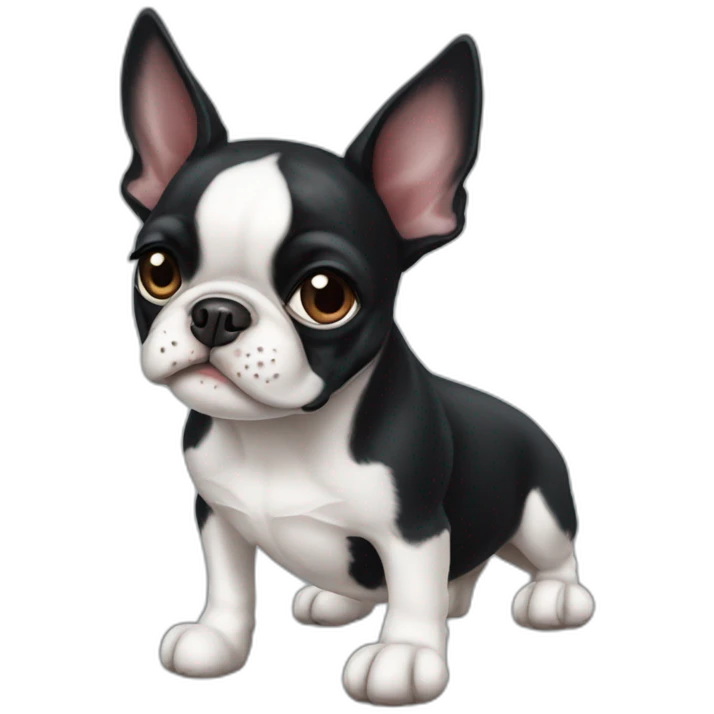 Chien de type chiot  Boston terrier emoji