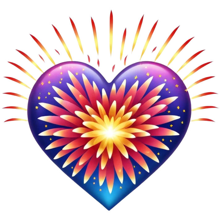 Firework heart emoji