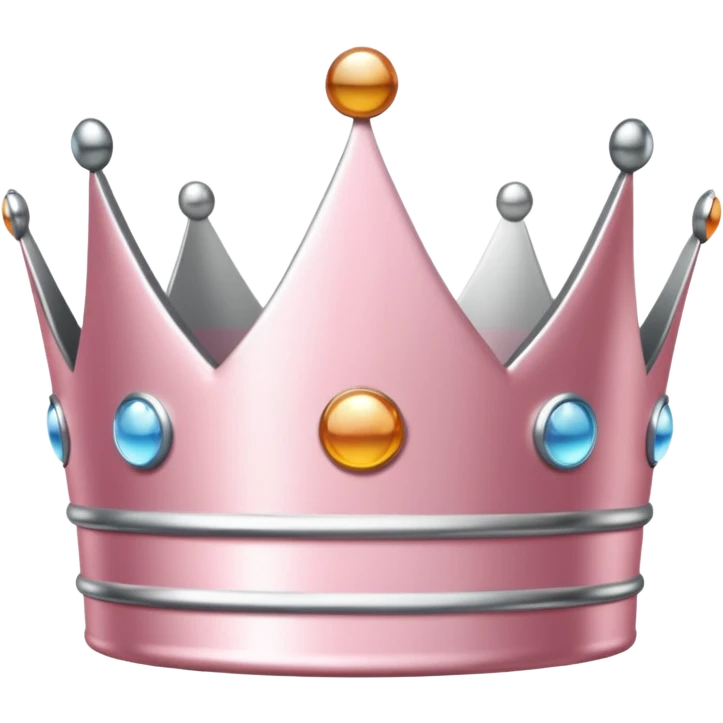 light pink and silver simple crown, round dots on top emoji