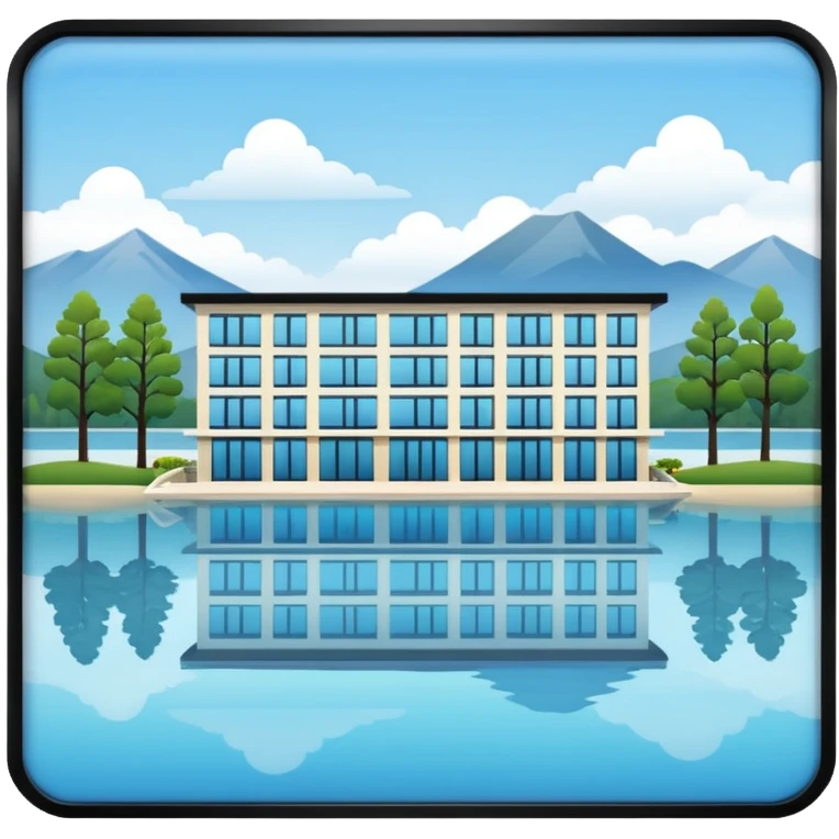 hotel by a lake emoji