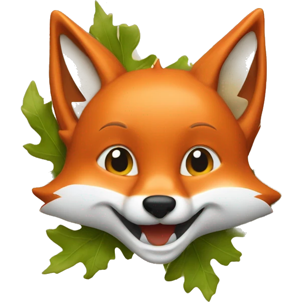 FOX diving in oak leaf emoji