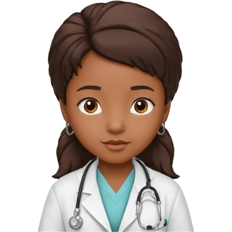 black female little child doctor emoji