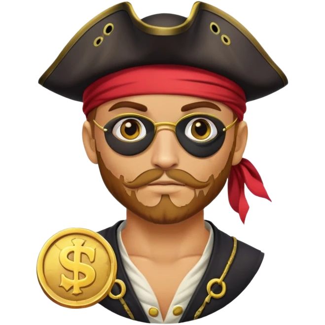 A pirate with some plunder emoji