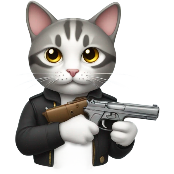 cat with gun emoji