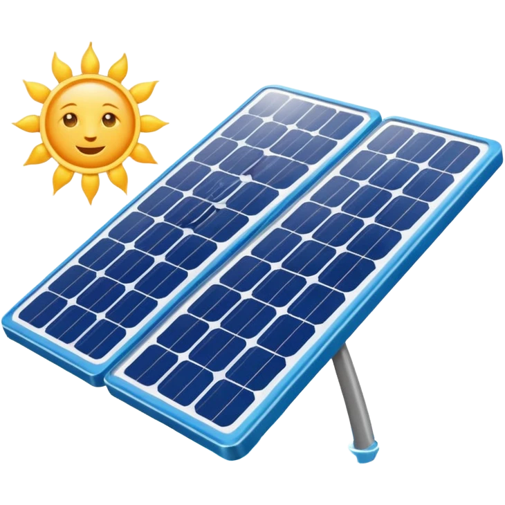 rectangualar solar panel with sun in background mainly using the color #4fd1d9 for the panel itself emoji