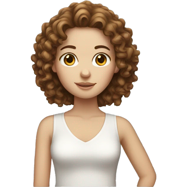 white girl with brown curly hair emoji