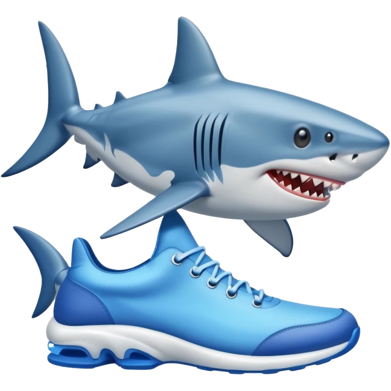 Shark with legs wearing blue shoes emoji