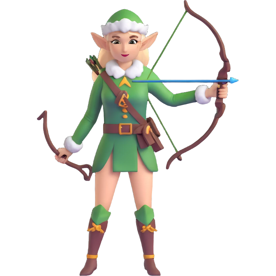 female elf ranger with bow emoji