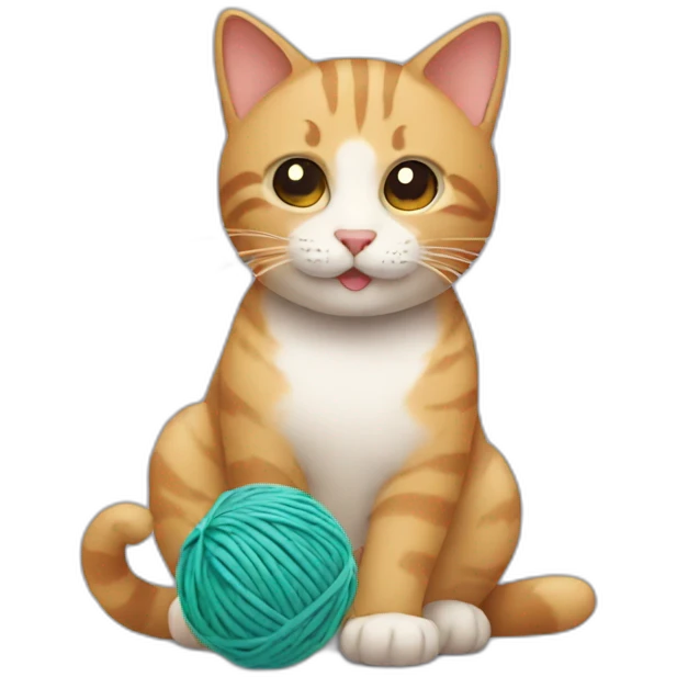 Cat playing with a yarn ball emoji