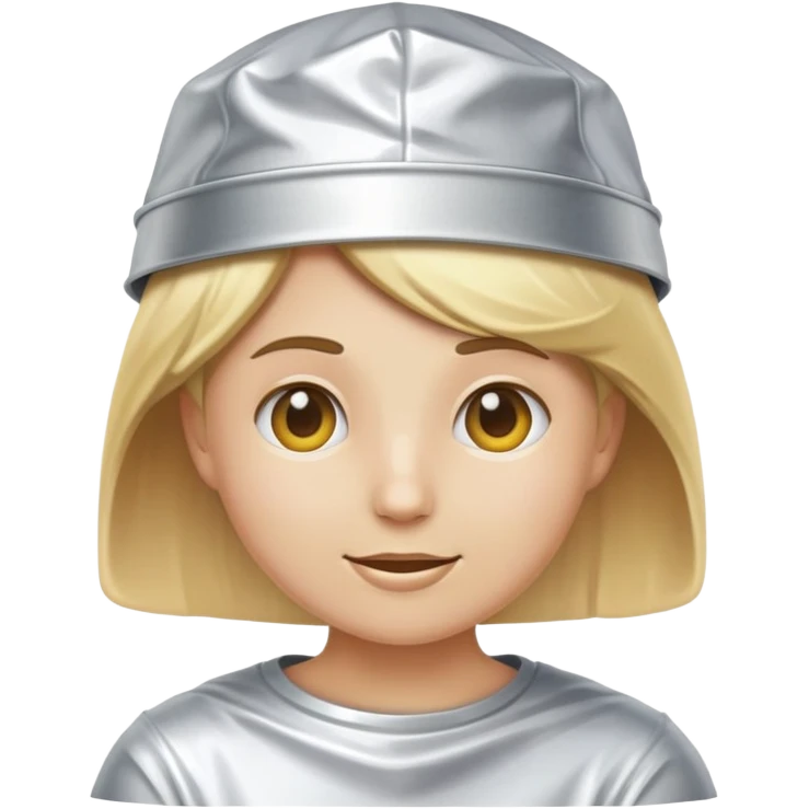 Blonde Emoji wearing Tin foil hat emoji