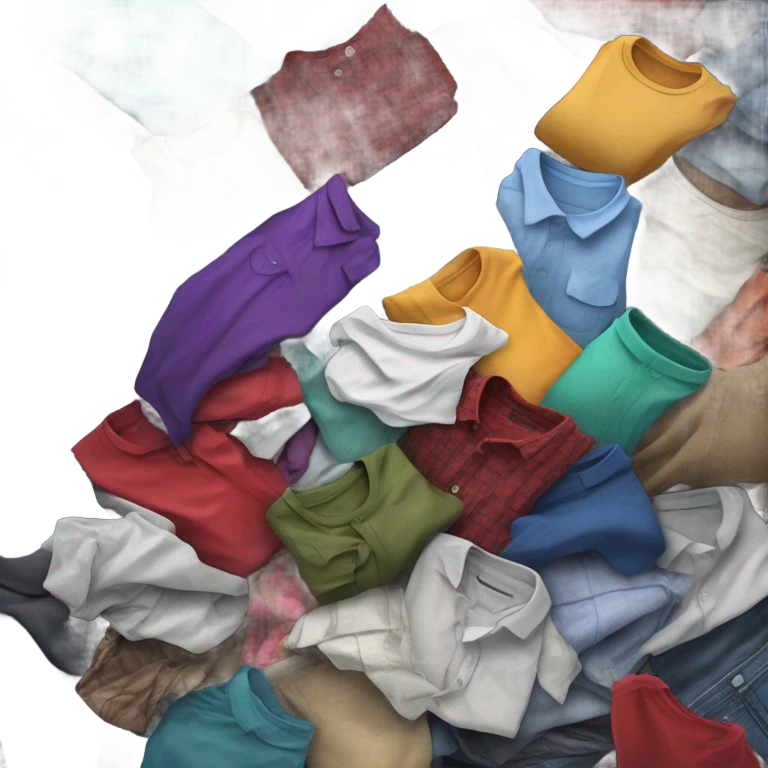 hand dropping shirt into pile of clothes emoji