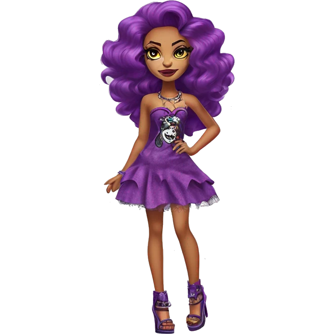 Monster high clawdeen wolf dressed in a skims dress with no shoes emoji