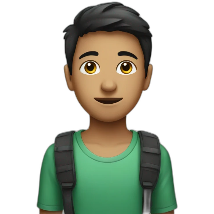 A boy wearing a Palestine mask emoji