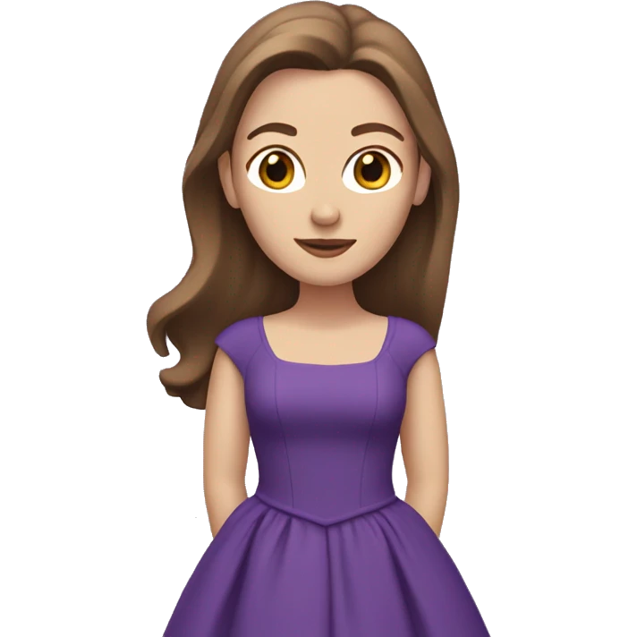 White woman with brown hair in purple gown emoji