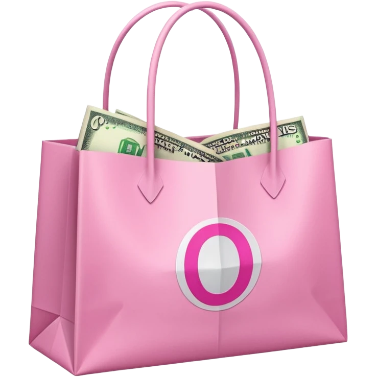 Pink money and a pink shopping bag emoji