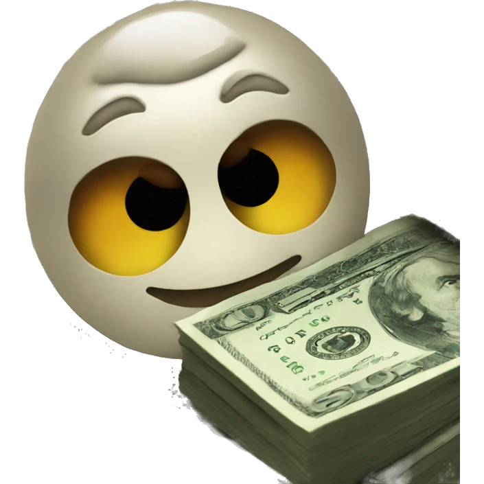 Money on top of money emoji