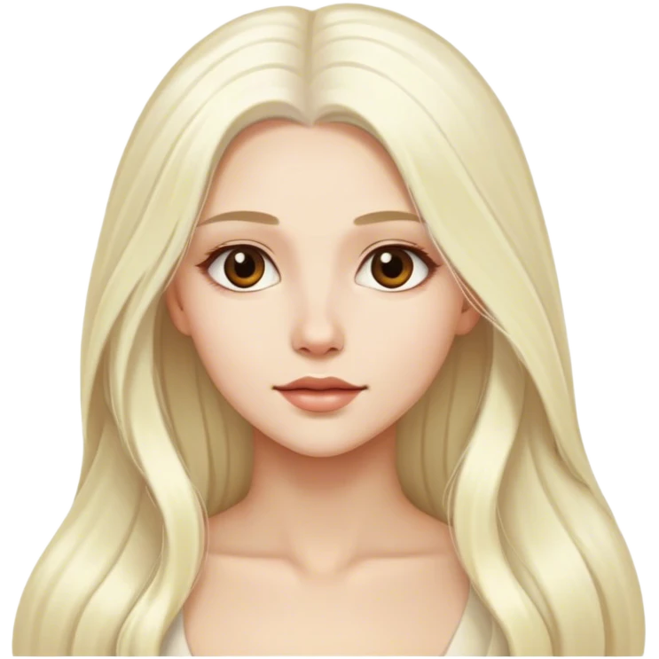 Красивая Блондинка с длинными белыми волосами emoji
