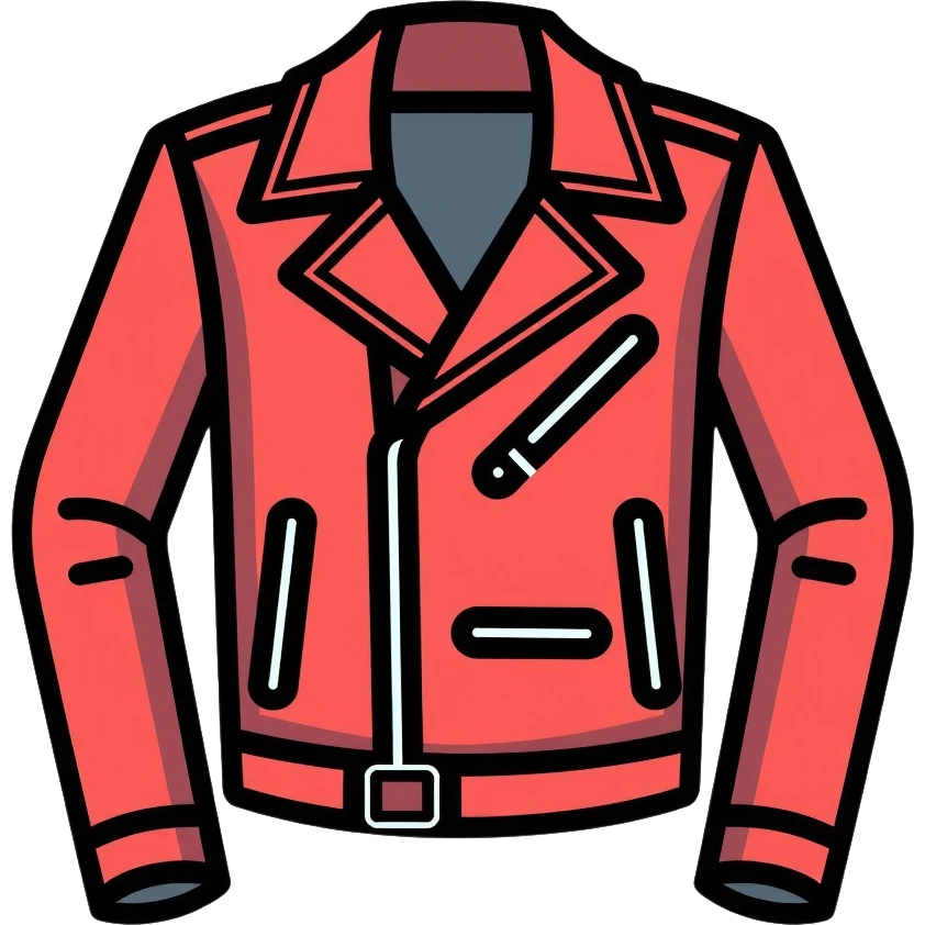 red and black leather jacket emoji