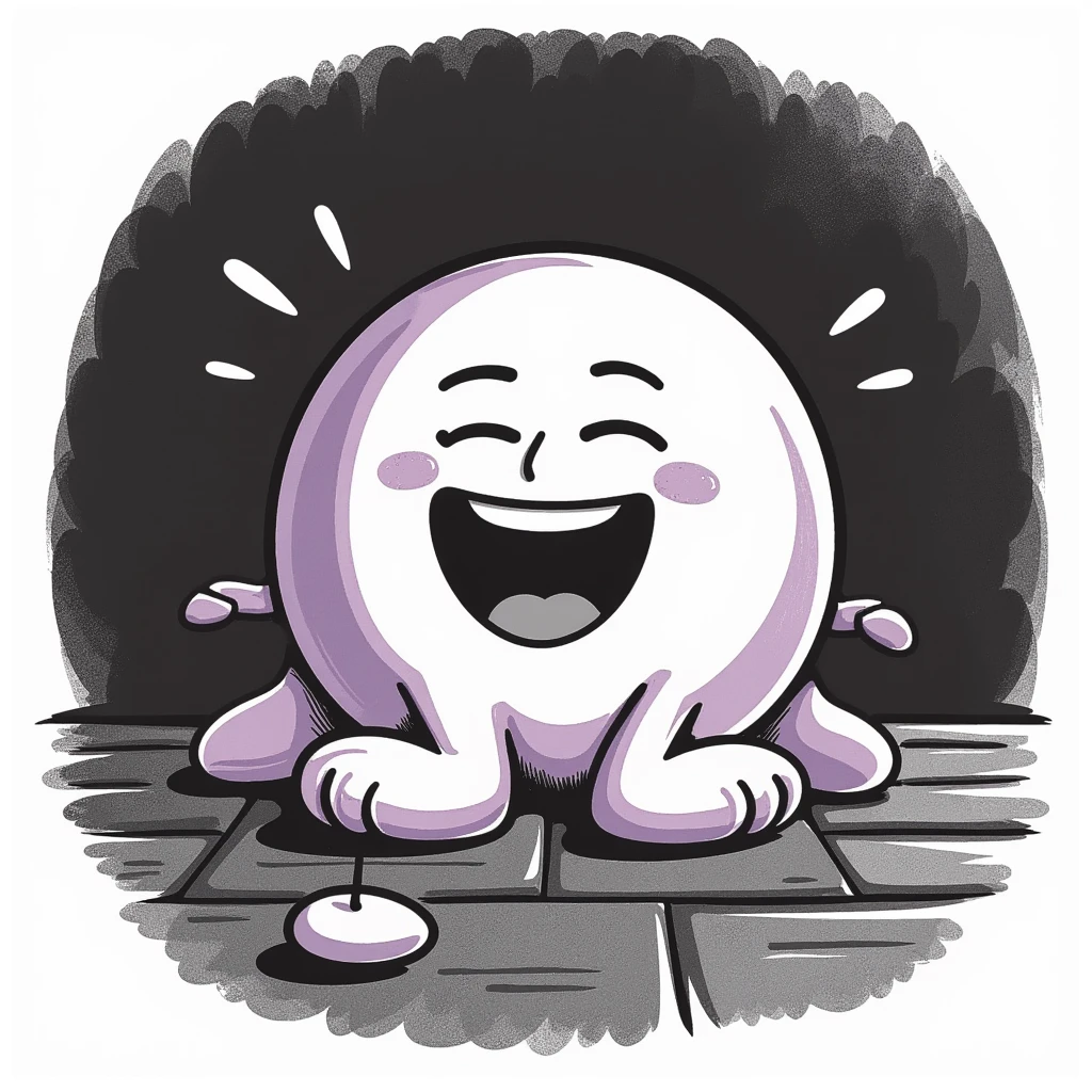 rolling on the floor laughing face emoji, hand-drawn chalk style, soft lilac color palette, rough doodle-like texture, pastel chalk on dark surface, aesthetic, emotional, suitable for Telegram channel emoji