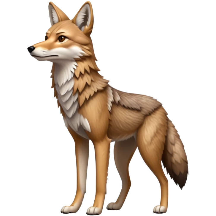 cinematic full body coyote, hyper-realistic, standing emoji